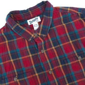 Duluth Trading Co. Flannel Button Down Shirt Mens 3XL Tall Plaid Relaxed Fit